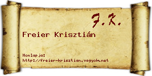 Freier Krisztián névjegykártya